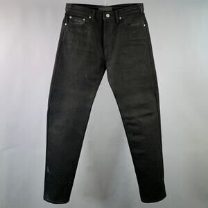 IRON HEART Size 33  Black 21oz Cotton Denim Twill Heavyweight Tapered Jeans